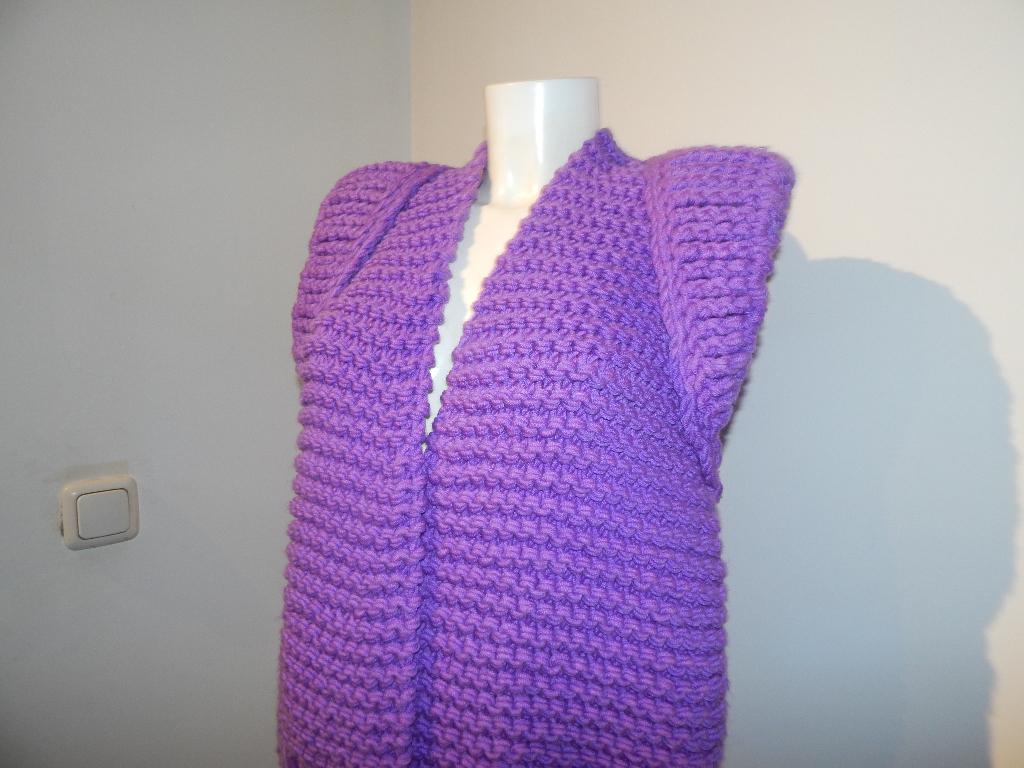 Kiro by Kim trendy grof gebreid vest uitstaand deel One size, Kiro by kim, Verzenden, Paars, Maat 42/44 (L)