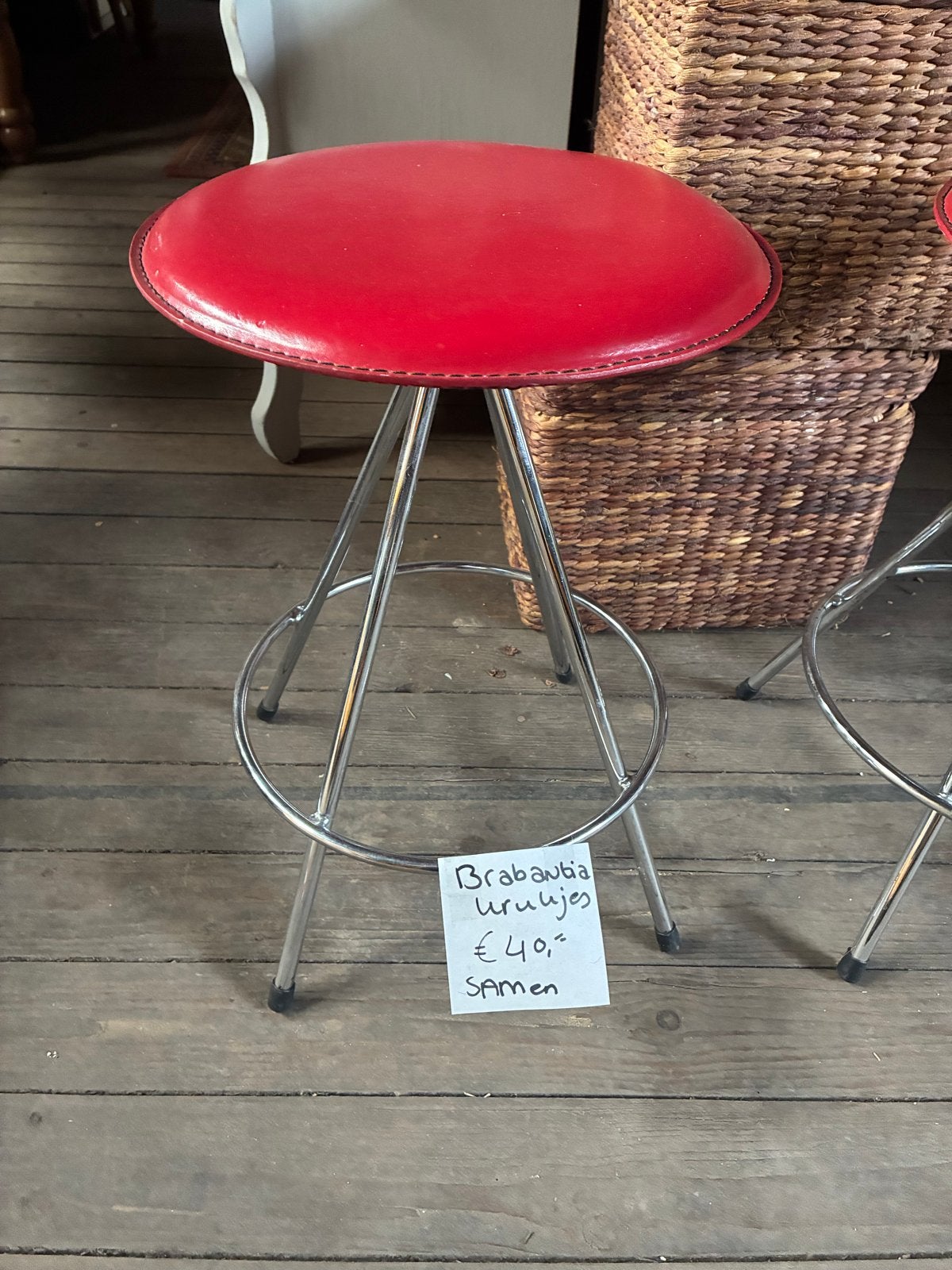 Brabantia barkrukken rood (2 stuks), Ophalen, Gebruikt, 60 tot 90 cm, Metaal