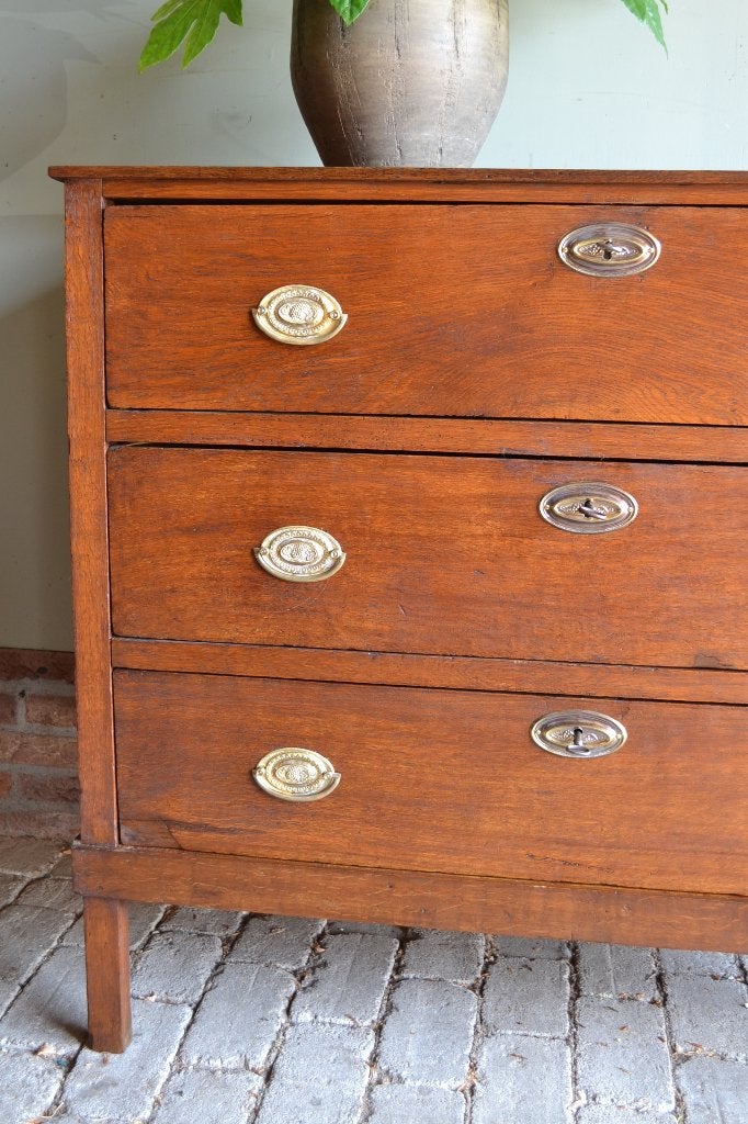 Prachtige antieke eiken houten ladekast, dressoir, commode., Verzenden