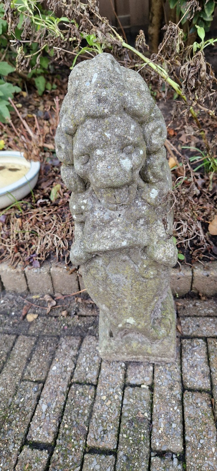 Oud beton beeld leeuw, Tuin en Terras, Ophalen of Verzenden, Gebruikt, Beton, Dierenbeeld