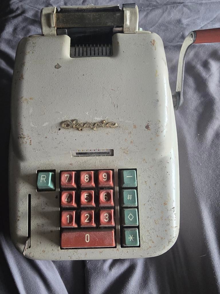 Vintage Olympia Rekenmachine - Mechanisch, Ophalen