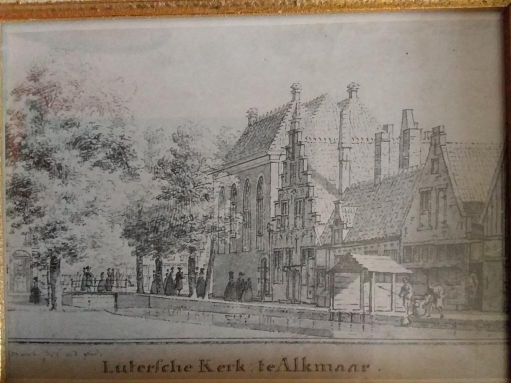 Lutherse kerk 1730 Cornelis Pronk baangracht pentekening, Ophalen of Verzenden