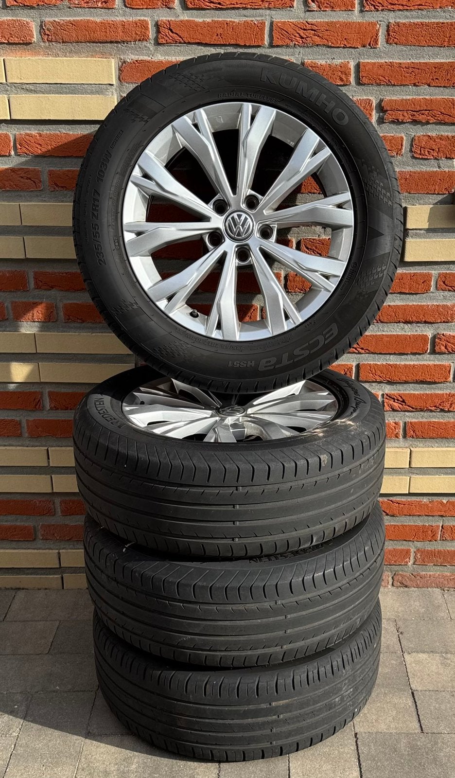 VW Tiguan II 5NA Montana 17 inch velgen zomerbanden, Ophalen, Gebruikt, Banden en Velgen, 17 inch