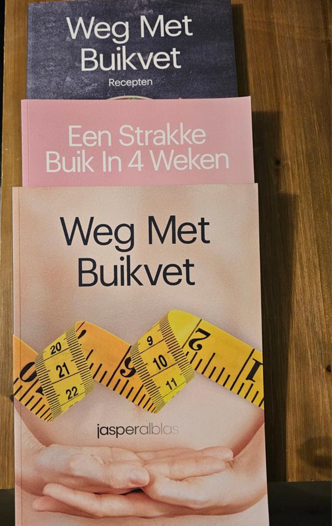 Weg Met Buikvet boeken + 6 week- en boodschappen schema's, Ophalen of Verzenden, Zo goed als nieuw, Dieet en Voeding, Jasper Alblas