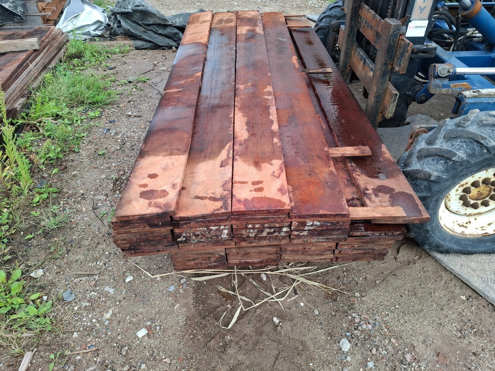 partij 51 stuks hardhout beschoeiing planken 250 vm bezorgen, Ophalen, Planken, Nieuw, Hardhout