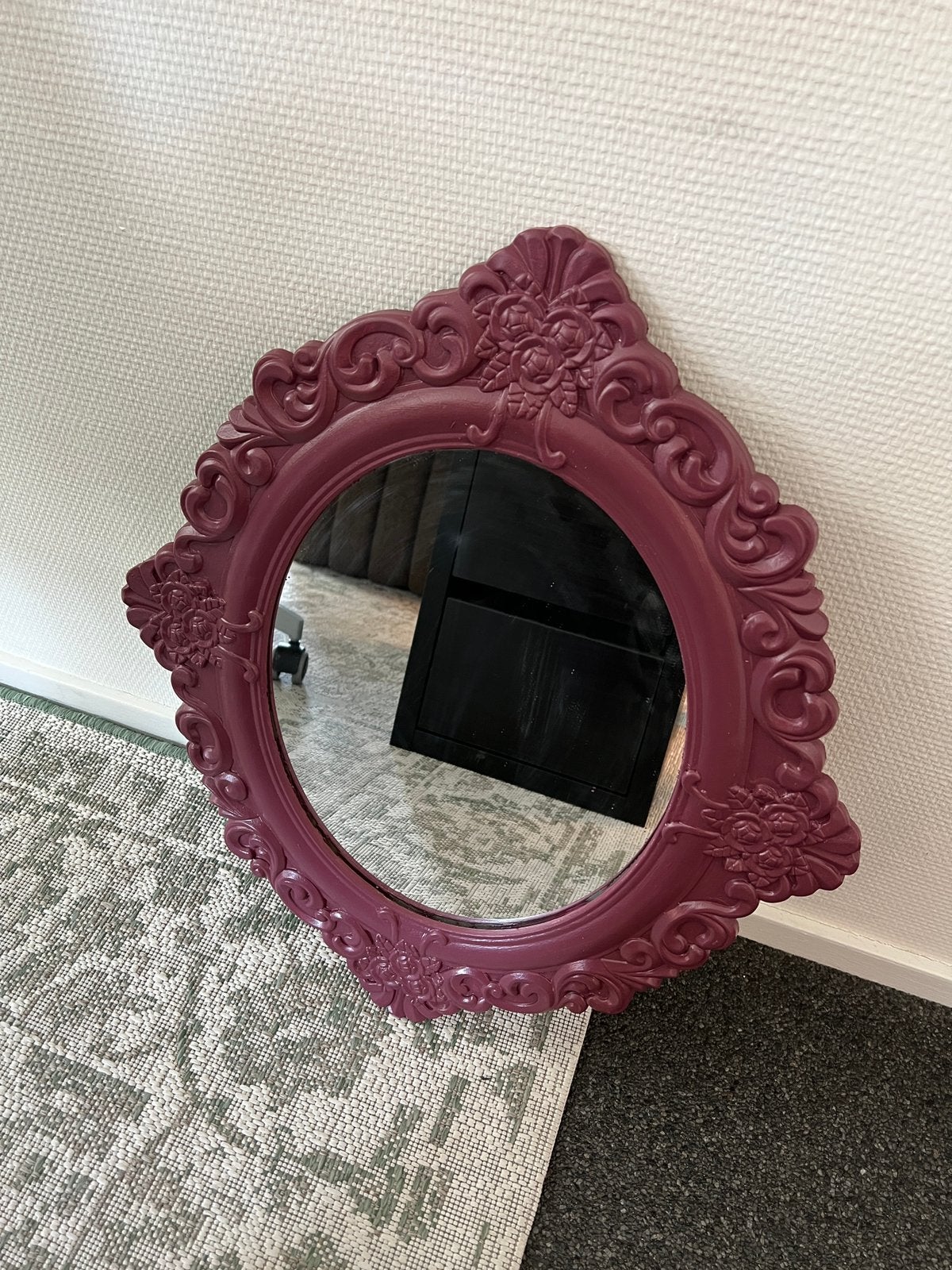 Aubergine spiegel, Huis en Inrichting, Ophalen, Minder dan 50 cm, Zo goed als nieuw, Minder dan 100 cm