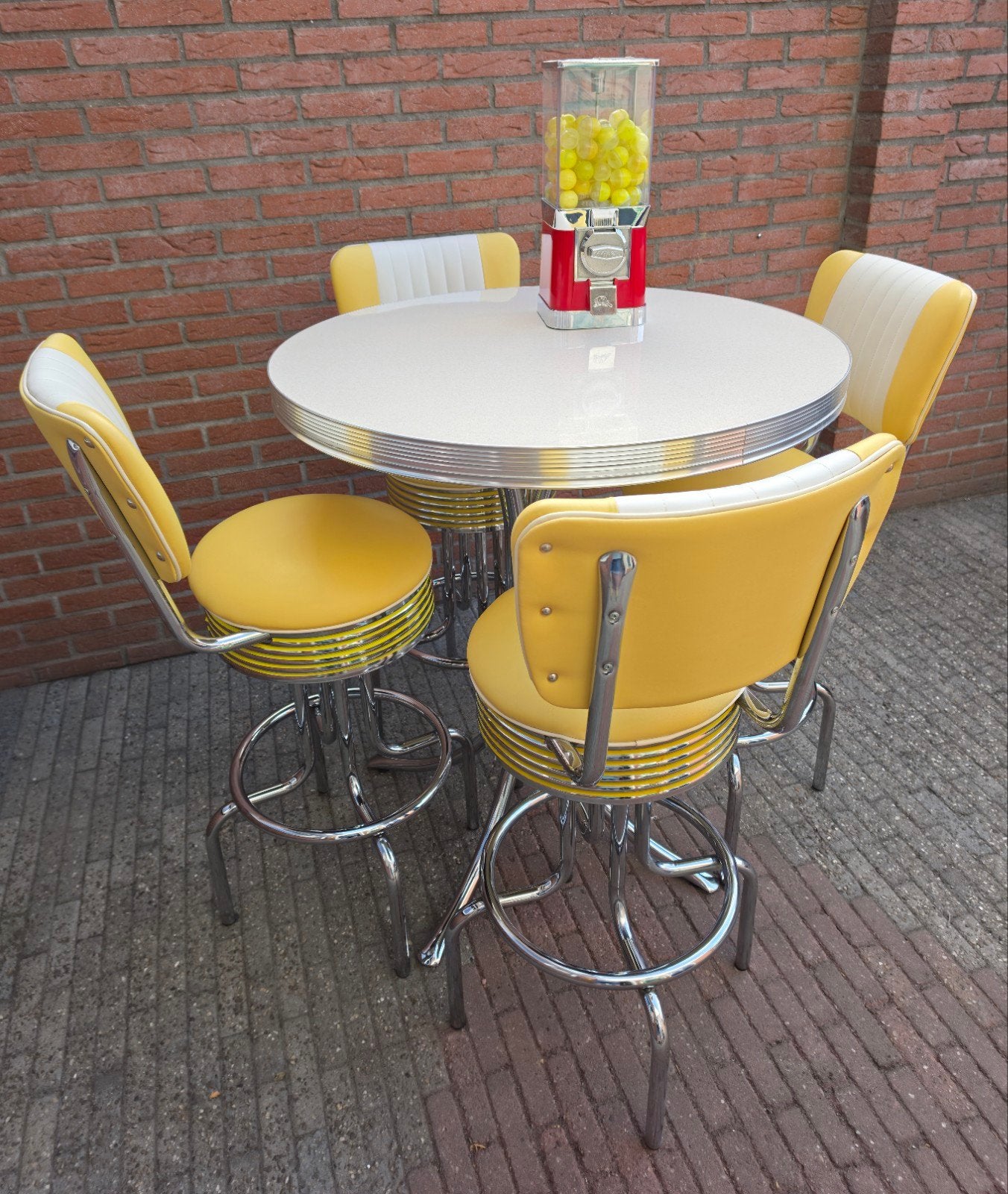FIFTIES SIXTIES BEL AIR BARKRUKKEN MET RUGLEUNING AMERIKAANS, Ophalen, Draaibaar, 60 tot 90 cm, Zo goed als nieuw