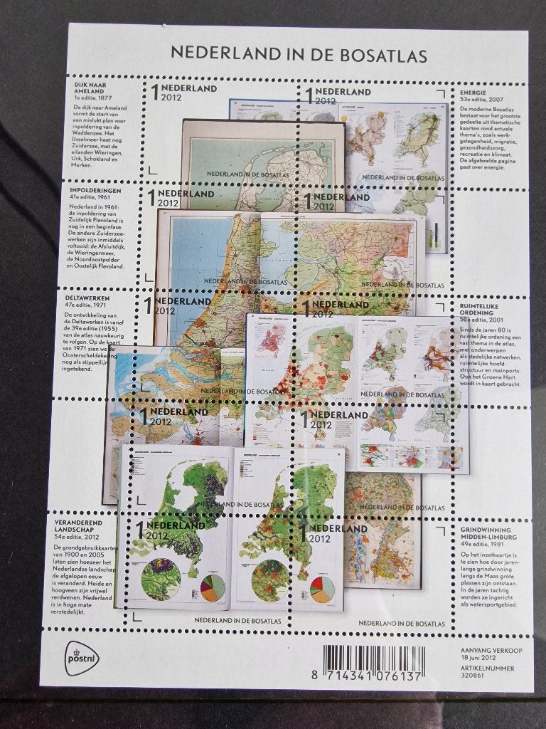 2012 Vel V2937-2946 Nederland in de Bosatlas. Postfris., Ophalen of Verzenden, Na 1940, Postfris
