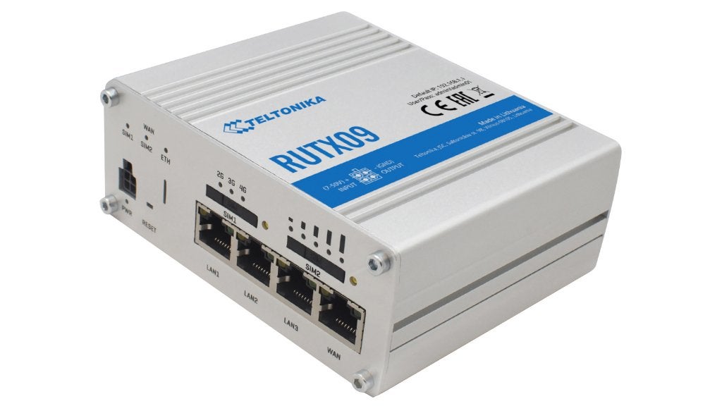 Teltonika RUTX09 - Industriële 4G LTE Cat6 Router, Ophalen of Verzenden, Zo goed als nieuw, Router met modem, Teltonika
