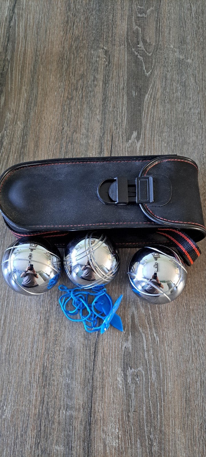 Jeu de boules set met 3 ballen en draagtas, Ophalen of Verzenden, Zo goed als nieuw