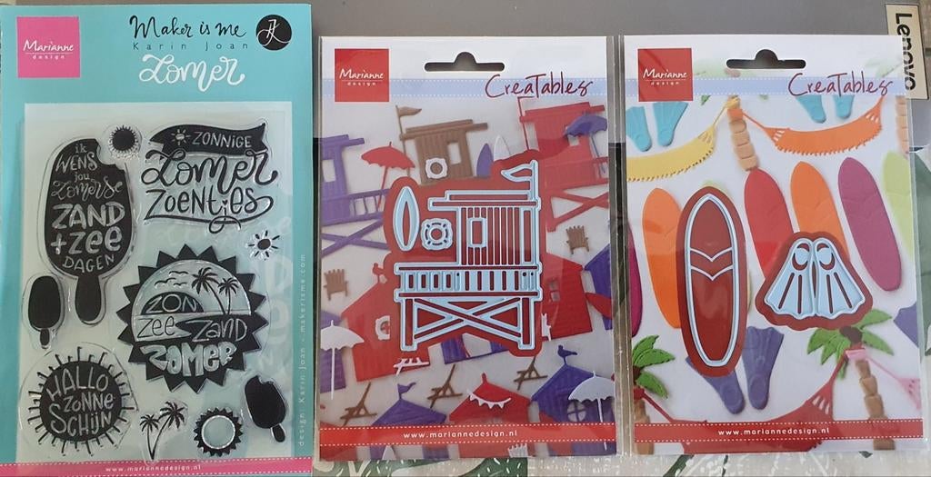 Marianne Design, zomersetje, 3 artikelen, Hobby en Vrije tijd, Kaarten | Zelf maken, Ophalen of Verzenden, Nieuw, Overige thema's
