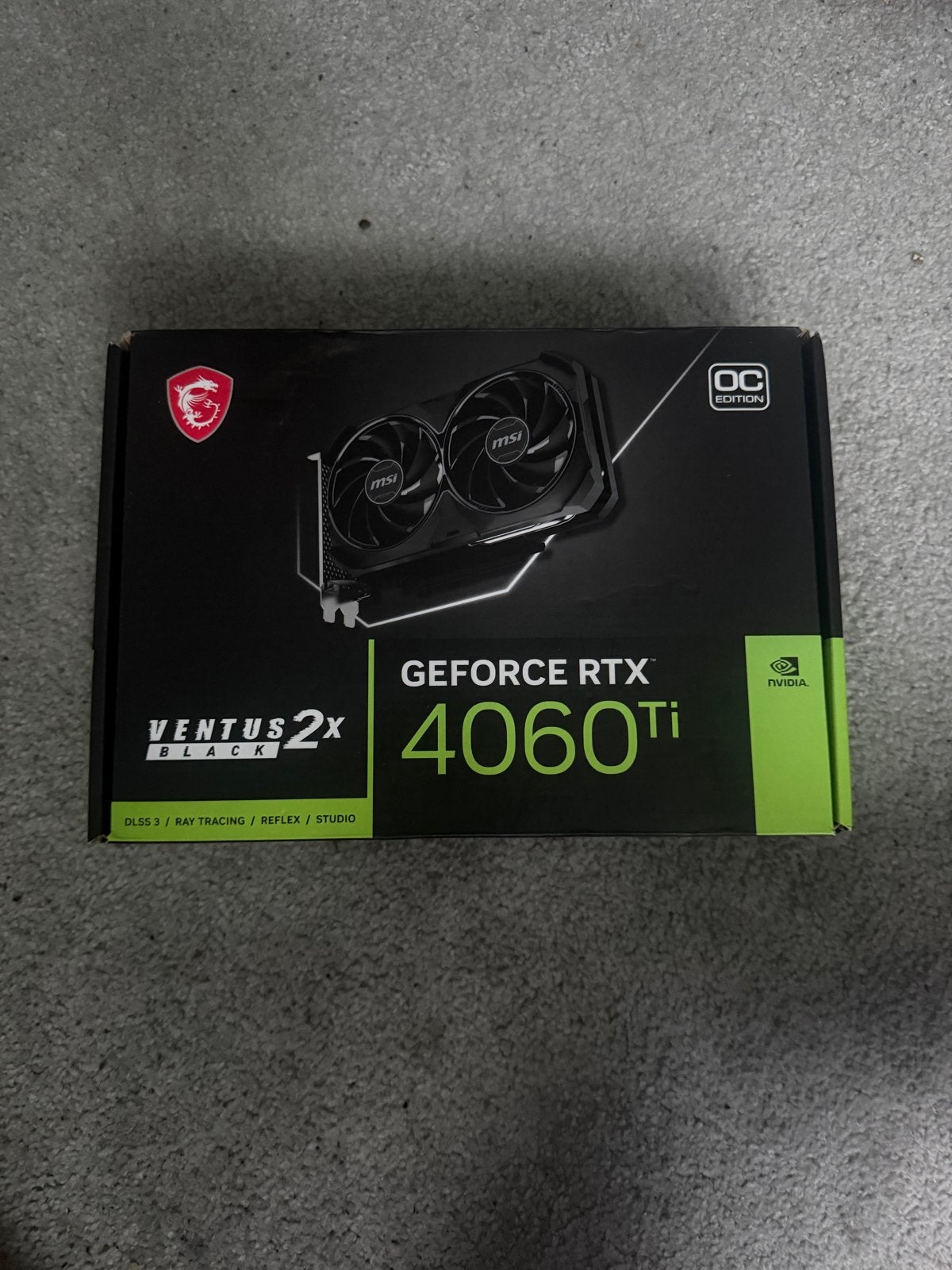 MSI GeForce RTX 4060 Ti Ventus 2X Black OC Edition, Computers en Software, Videokaarten, HDMI, GDDR6, PCI-Express 4, Nieuw