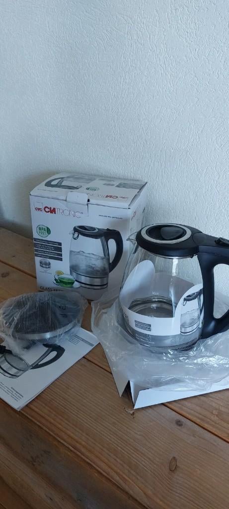 waterkoker Clatronic RVS - glas, 1 tot 2 liter, Nieuw, Conrad Electronic SE Klaus-Conrad-Straße 1, 92240 Hirschau, Duitsland, Onbekend