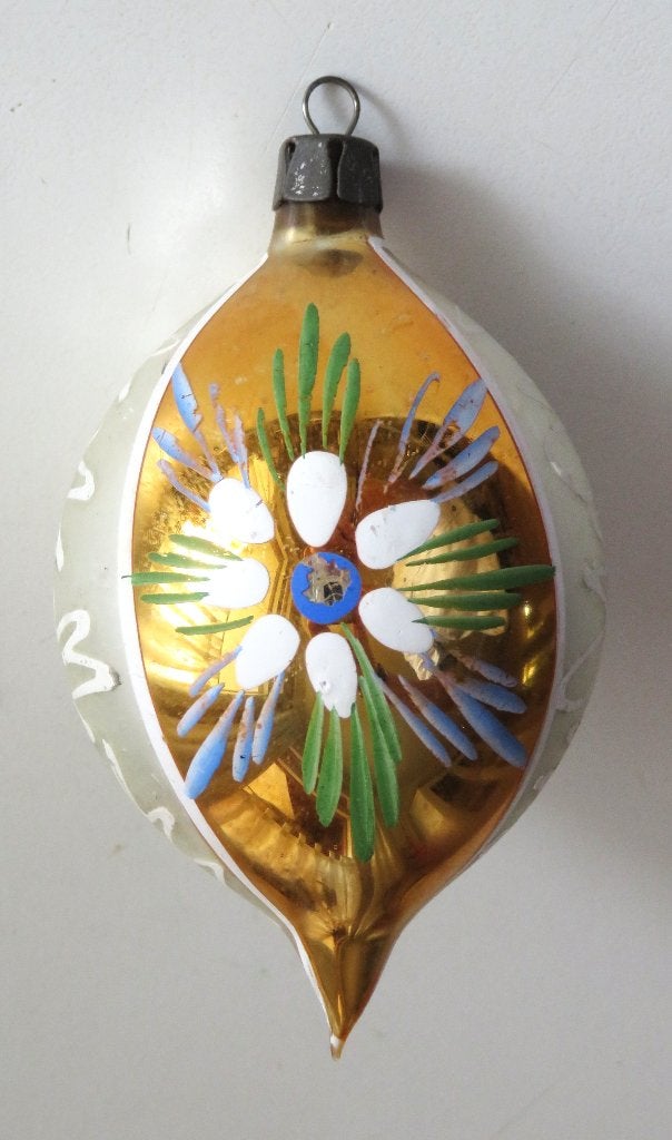 Oude Kerstbal met 2 Bloemen, Diversen, Kerst, Ophalen of Verzenden
