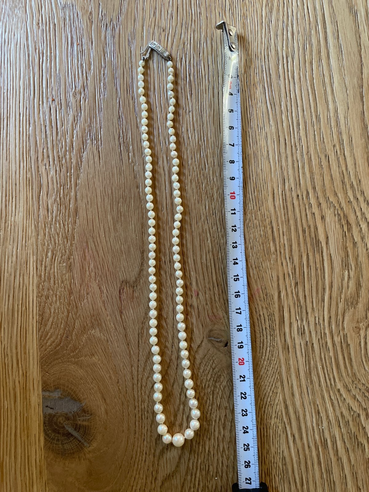 Zoetwaterparels ketting met zilverkleurige sluiting, Ophalen of Verzenden, Zo goed als nieuw, Wit, Overige materialen