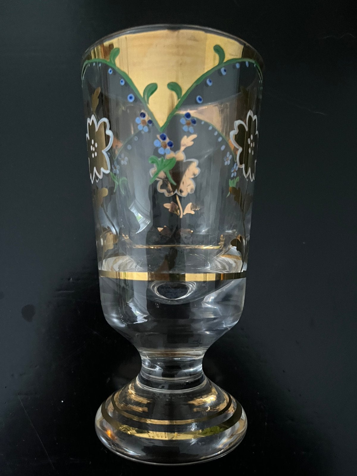 BOHEEMS KRISTALLEN  GLAS. —  TSJECHOSLOWAKIJE., Ophalen of Verzenden, Zo goed als nieuw, Bierglas