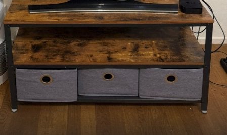 Industriële TV-kast met 3 opbergvakken - 100 cm breed, Overige houtsoorten, Zo goed als nieuw, Minder dan 100 cm, 25 tot 50 cm