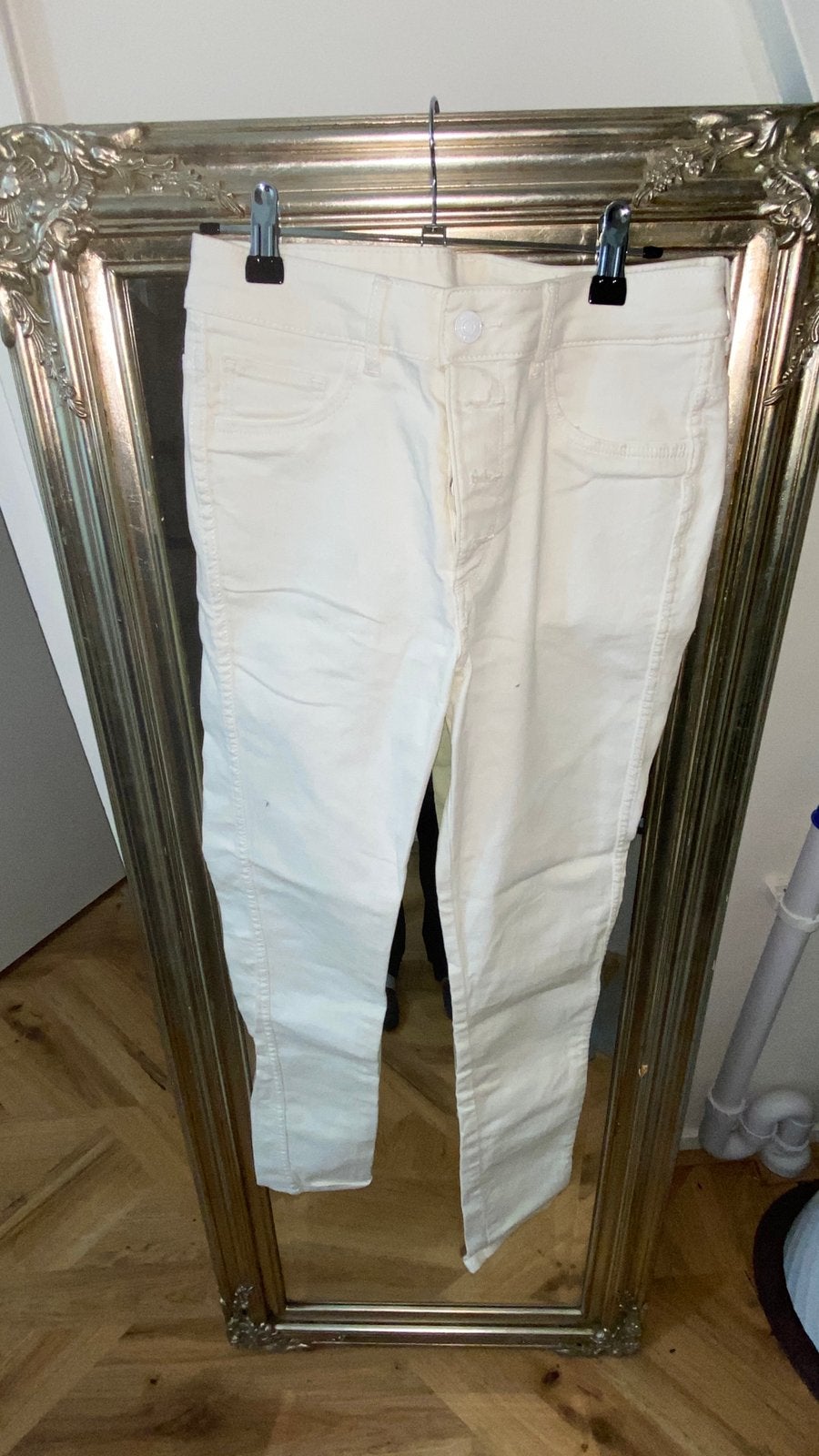 &Denim witte high waist skinny ankle jeans – maat 28, Kleding | Dames, Wit, Ophalen of Verzenden, Zo goed als nieuw, Maat 36 (S)