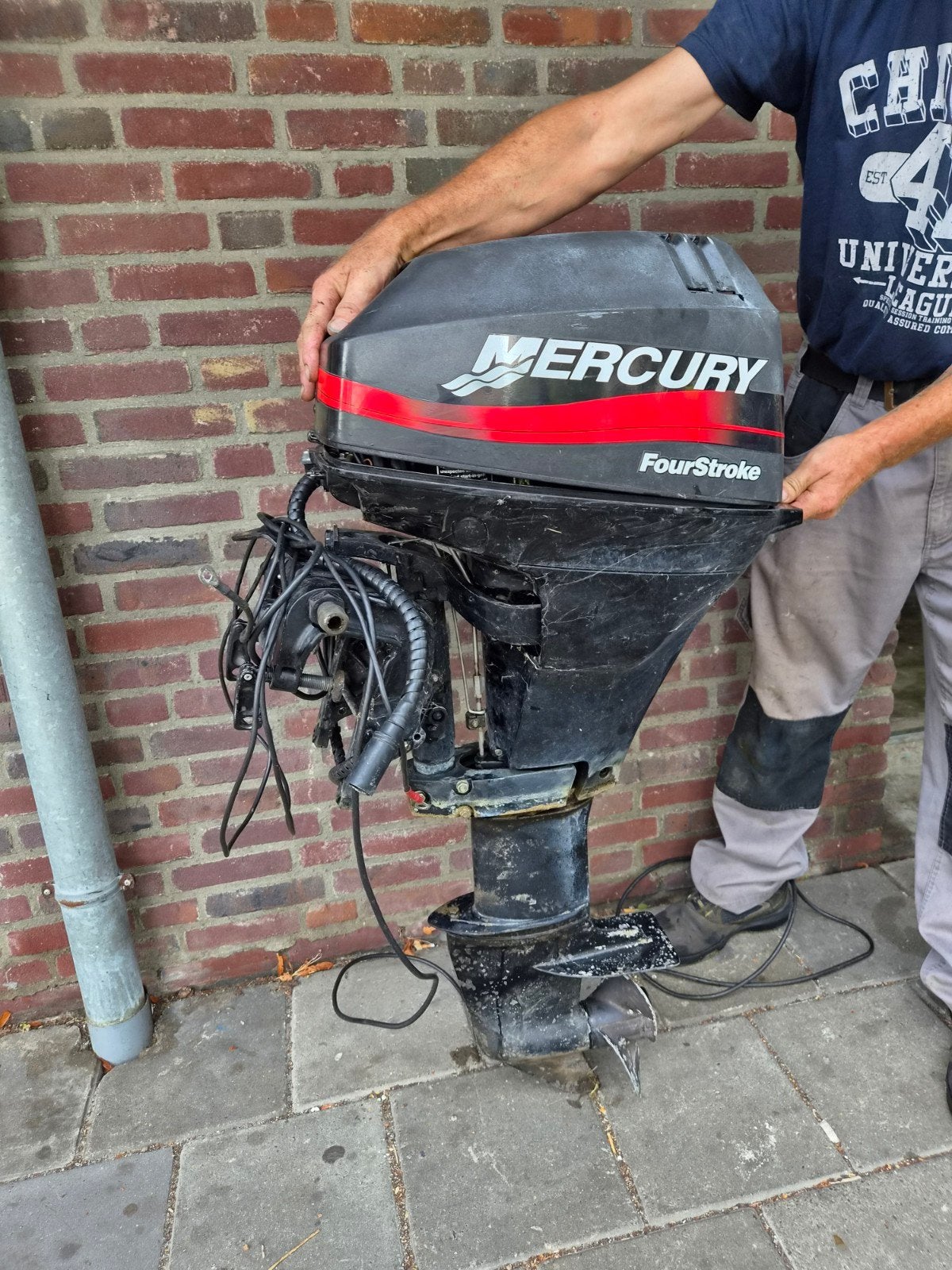 Mercury 15 PK FourStroke Buitenboordmotor, Watersport en Boten, Ophalen, 10 tot 30 pk, Gebruikt, Met afstandsbediening