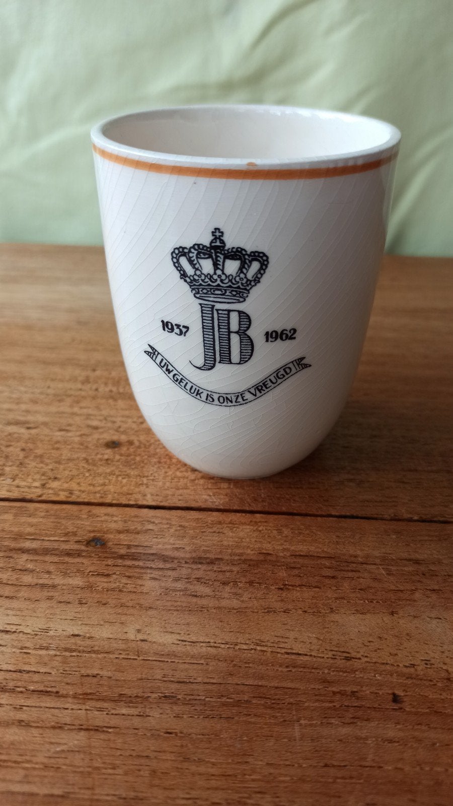 Vintage JB Jubileum Beker 1937-1962 - Uw Geluk is Onze Vreug, Antiek en Kunst, Ophalen of Verzenden
