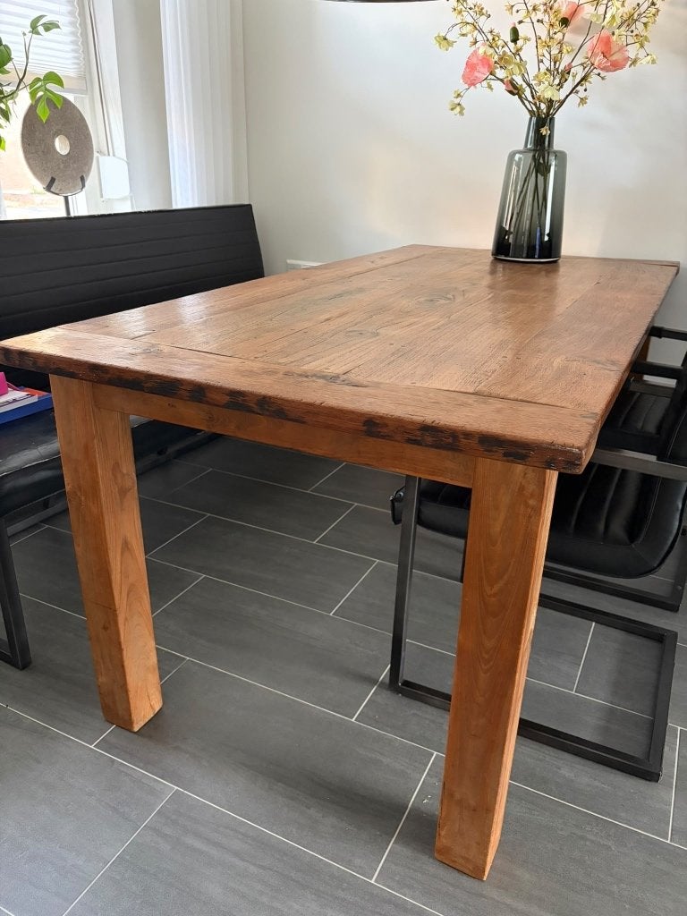 Gratis Eetkamerset 6 personen + salon tafel, Huis en Inrichting, 100 tot 150 cm, Zo goed als nieuw, Vijf personen of meer, Rechthoekig