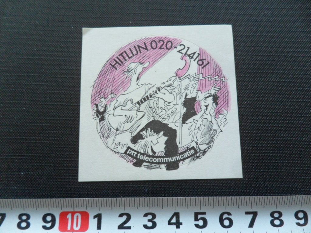 sticker ptt telecommunicatie strip gitarist HITLIJN 020, Ophalen of Verzenden, Zo goed als nieuw