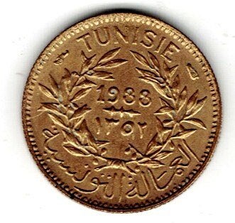 26-1730 Tunesie 50 centimes 1933, Ophalen of Verzenden, Overige landen, Losse munt