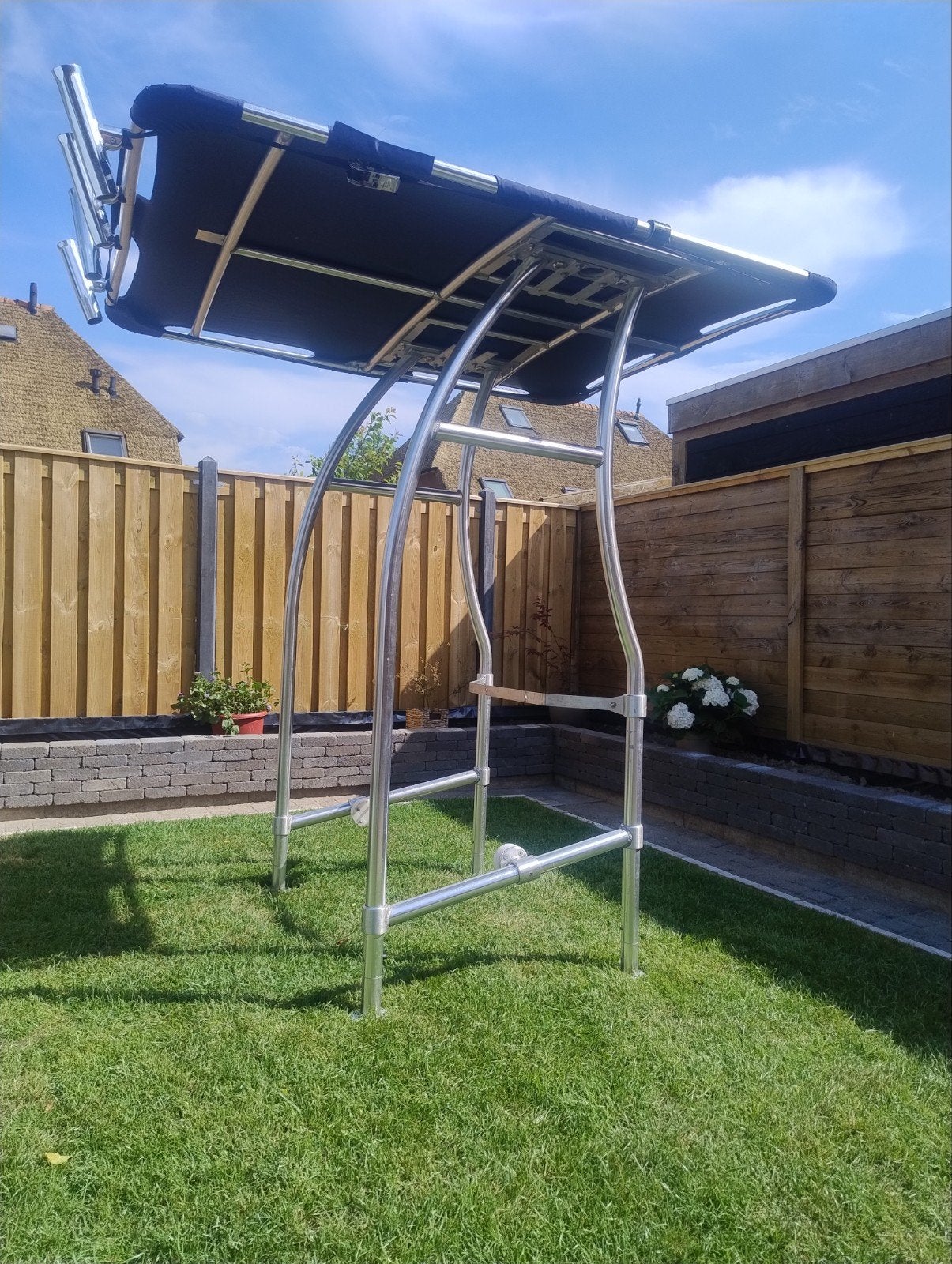 T-Top voor console boten. Aluminium dak met hengelhouders, Ophalen, Gebruikt, Overige typen