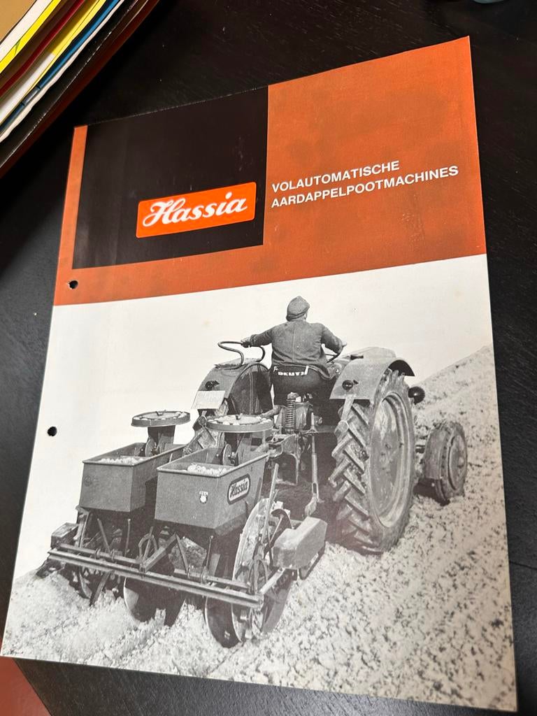Oude reclamefolder Hassia Aardappelpootmachines, Ophalen, Gebruikt, Overige typen