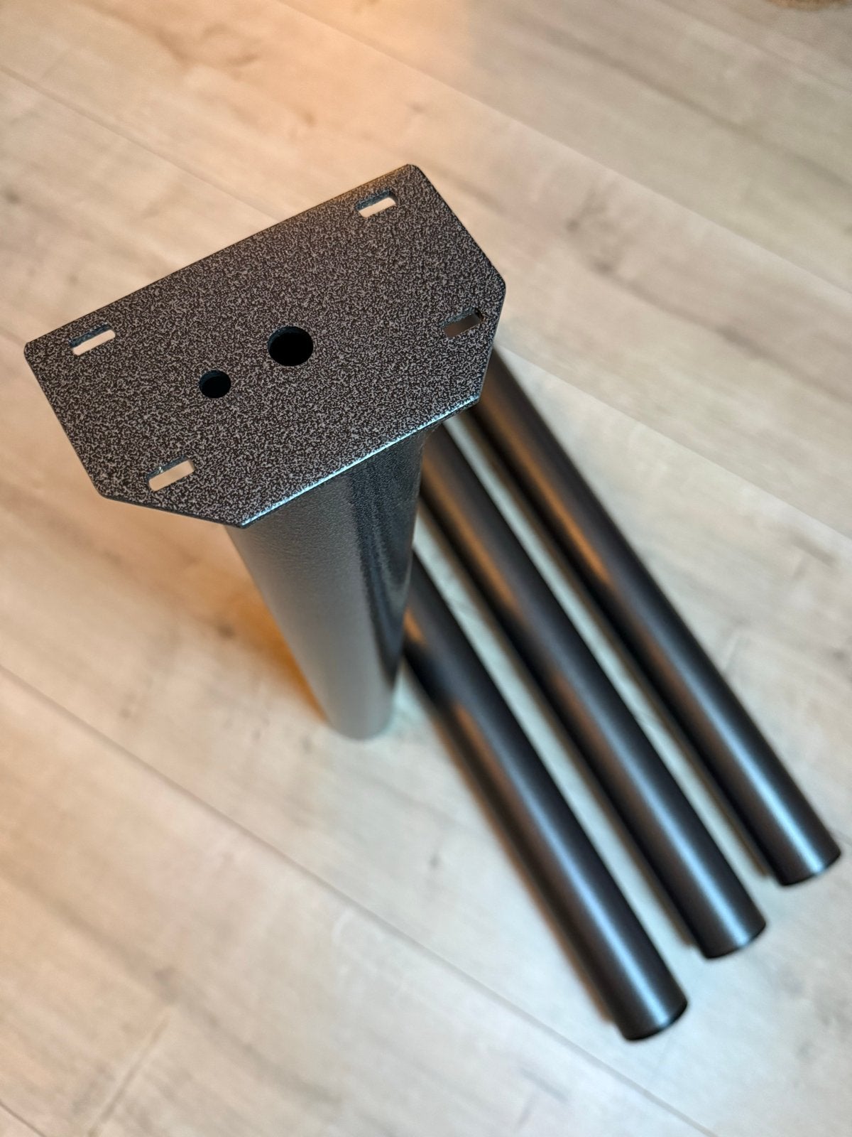 Set van 4 metalen tafelpoten, antraciet, Huis en Inrichting, Tafelonderdelen, Ophalen, Tafelpoot, Minder dan 50 cm, Gebruikt