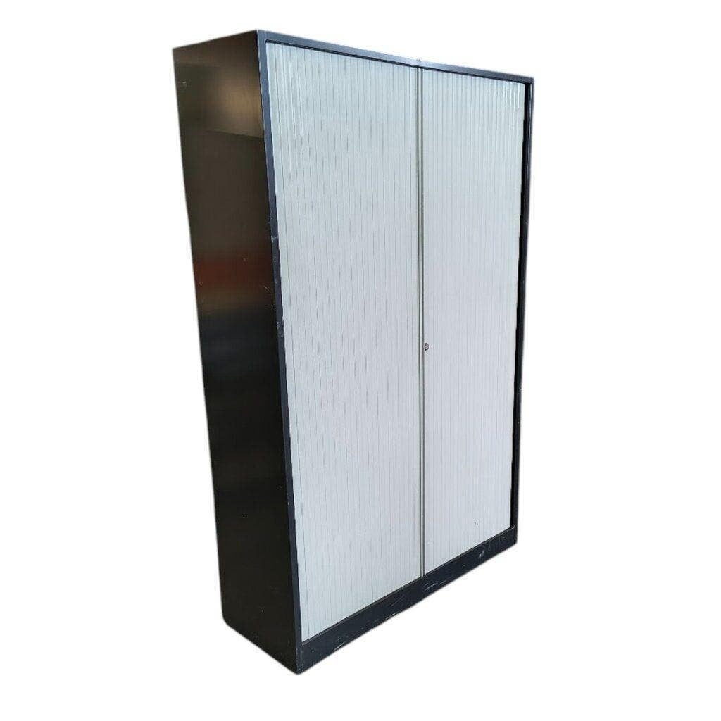 Ahrend Roldeurkast Zwart Lichtgrijs H195xB120xD45, Huis en Inrichting, Kasten | Roldeurkasten en Archiefkasten, Gebruikt, 100 tot 150 cm