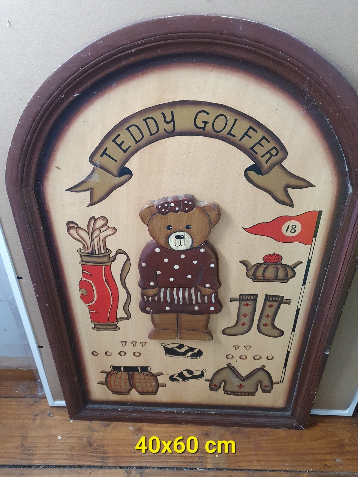 Te koop houten wandbord, Ophalen