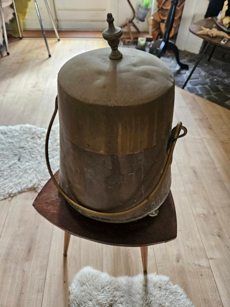 Antieke koperen pot / kwispedoor, Antiek en Kunst, Antiek | Koper en Brons, Ophalen of Verzenden