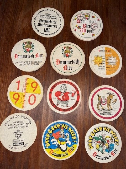 Dommelsch bierviltjes, 11 verschillende, Ophalen of Verzenden, Zo goed als nieuw, Viltje(s), Dommelsch