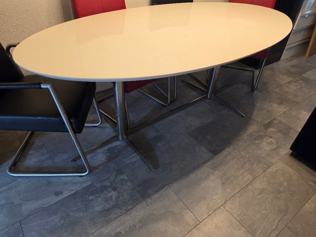 Eettafel wit hoogglans, Huis en Inrichting, Ophalen, 100 tot 150 cm, 200 cm of meer, Vijf personen of meer