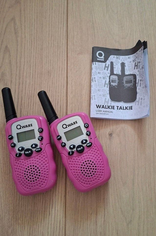 Twee speelgoed walkie talkies, Ophalen of Verzenden, Zo goed als nieuw, Portofoon of Walkie-talkie, Met broekklem