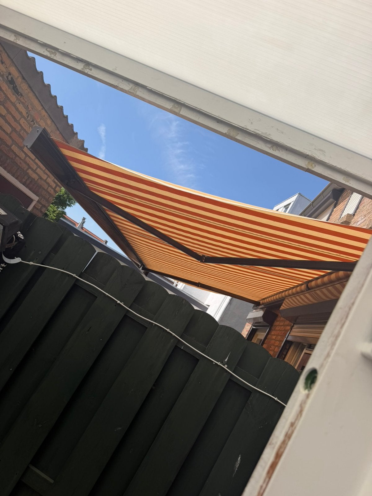 Elektrisch Zonnescherm 6.00x4.50m - Grote Afmeting, Tuin en Terras, Gebruikt, 450 cm of meer, Elektrisch, Ophalen of Verzenden