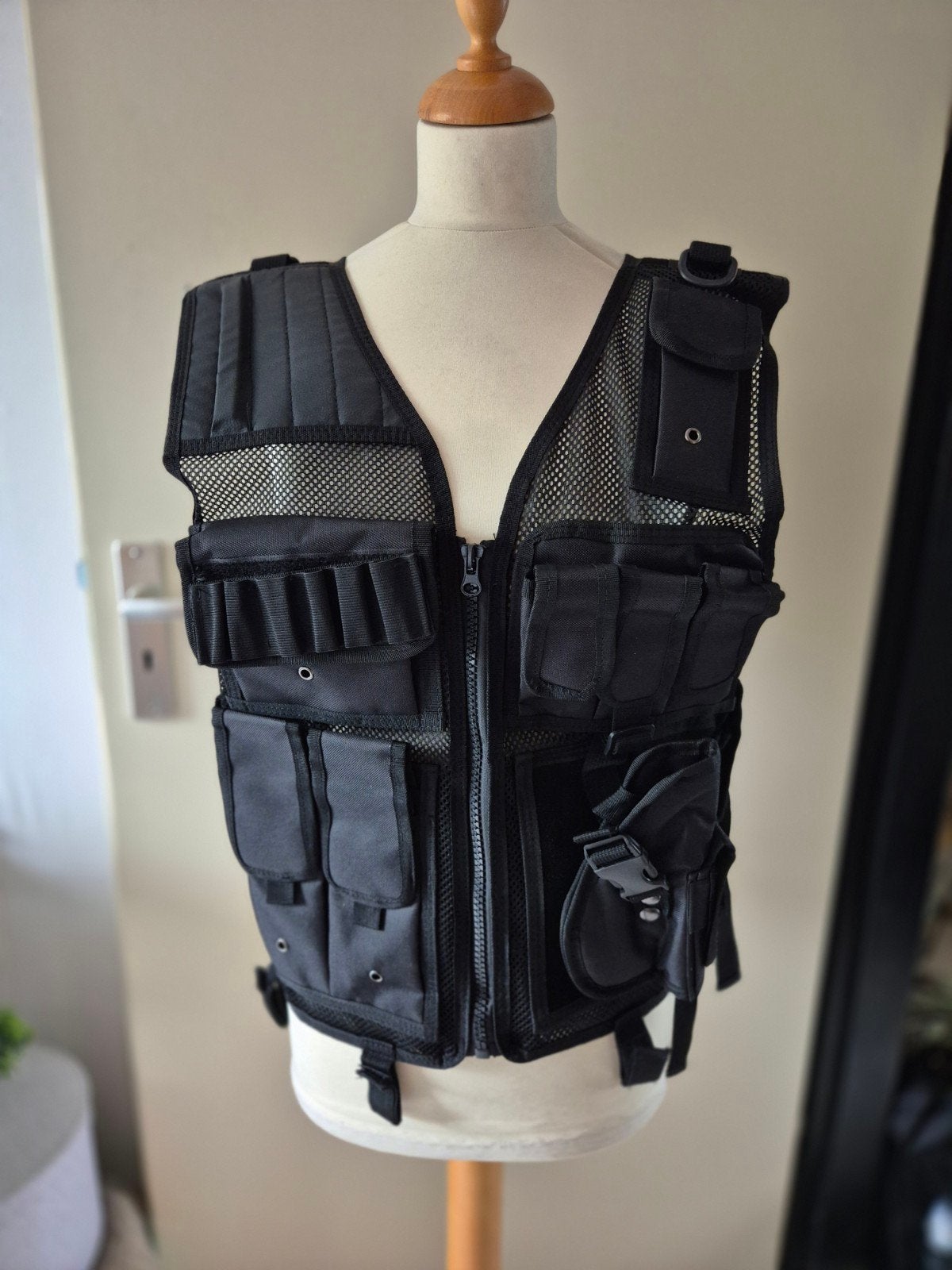 Tactisch Vest / Airsoft Vest – Zwart (One Size), Ophalen of Verzenden, Zo goed als nieuw, Overige maten, Zwart