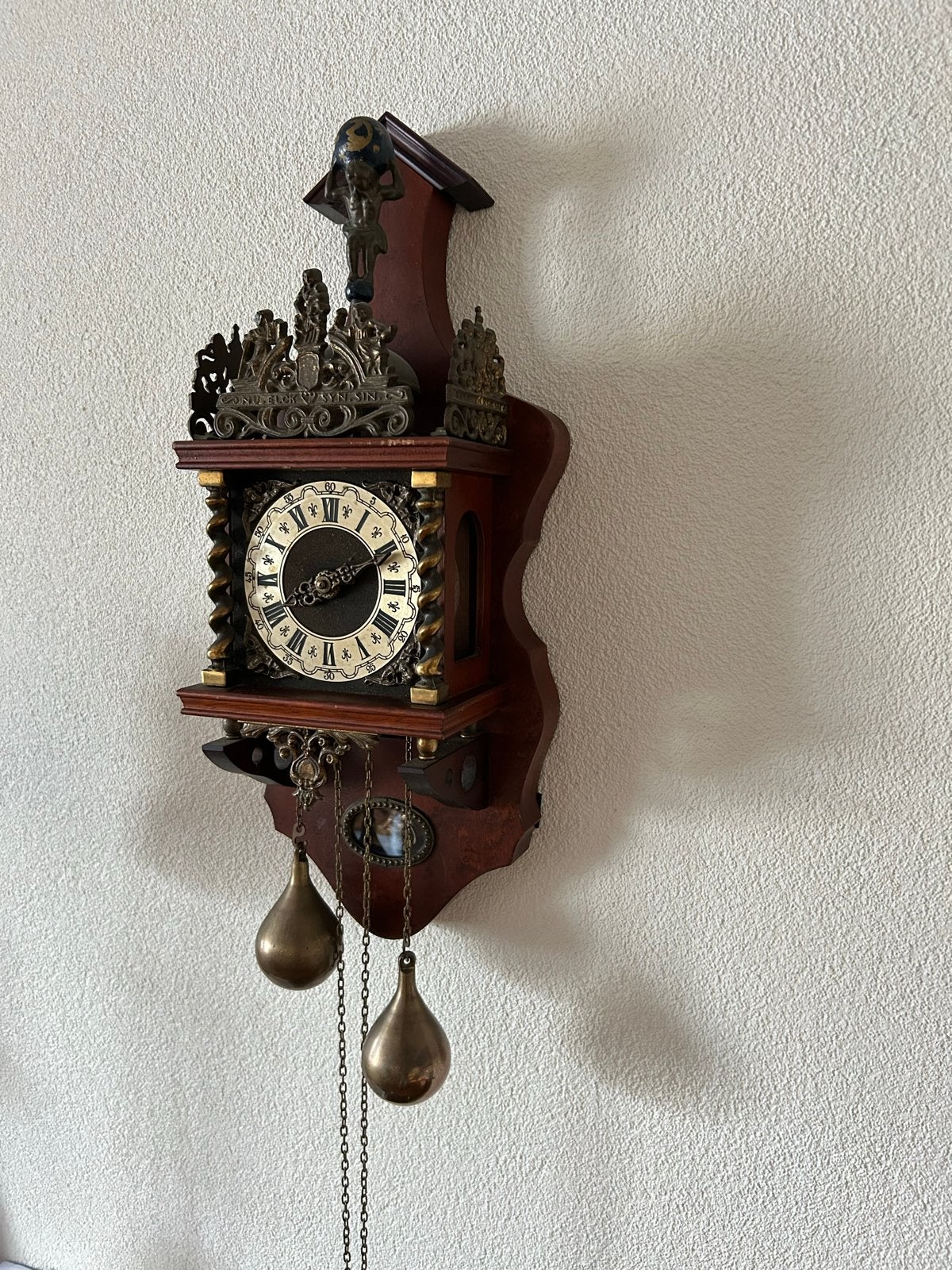 Antieke Zaanse Clock- Prachtig Houten Design, Ophalen of Verzenden