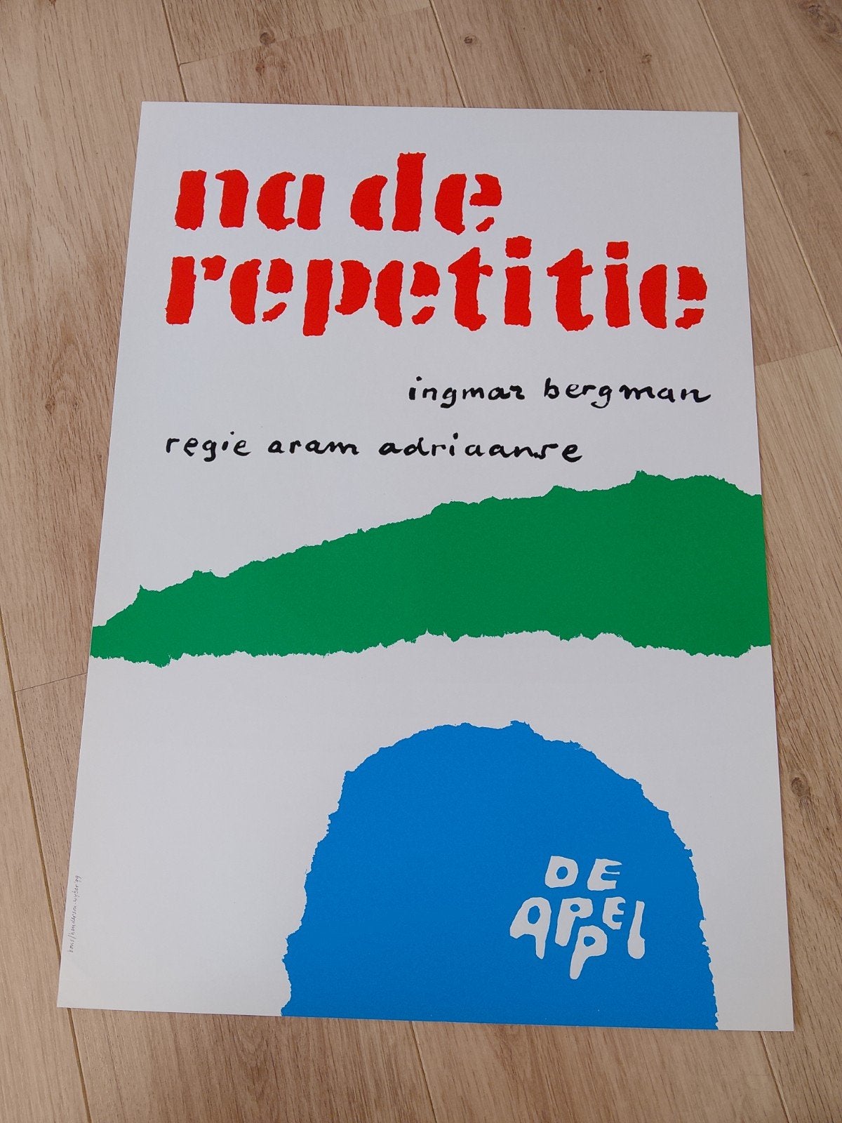 Na de Repetitie - Ingmar Bergman - Theaterposter Jan Bons, Verzamelen, Rechthoekig Staand, Ophalen of Verzenden, Zo goed als nieuw