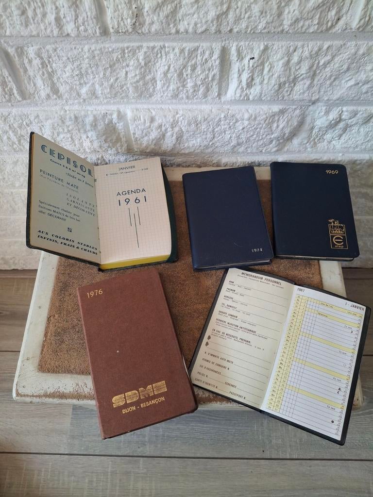 Vintage Franse zakagenda's ' 61-'69-'74-'76-'87, Ophalen of Verzenden