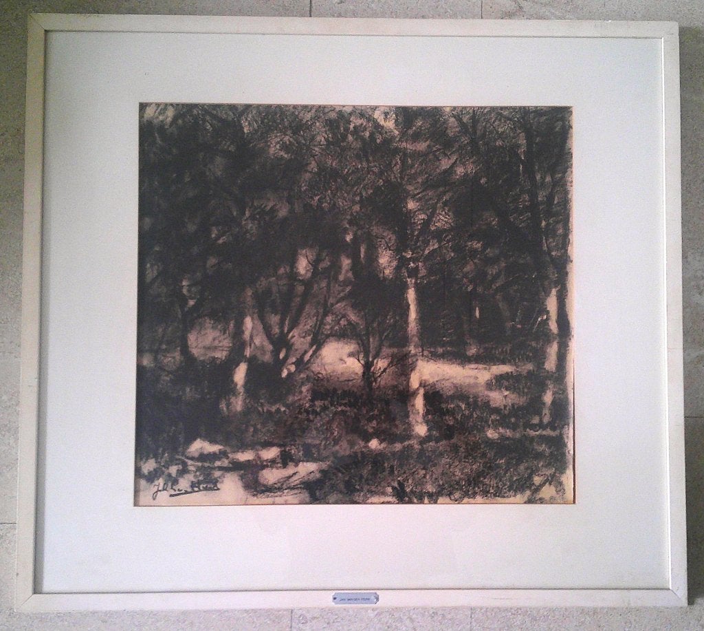 bos in de Kempen ? - Jan van der Hurk (1917-2000), Gesigneerd, Overige technieken, Impressionistisch, Ophalen of Verzenden