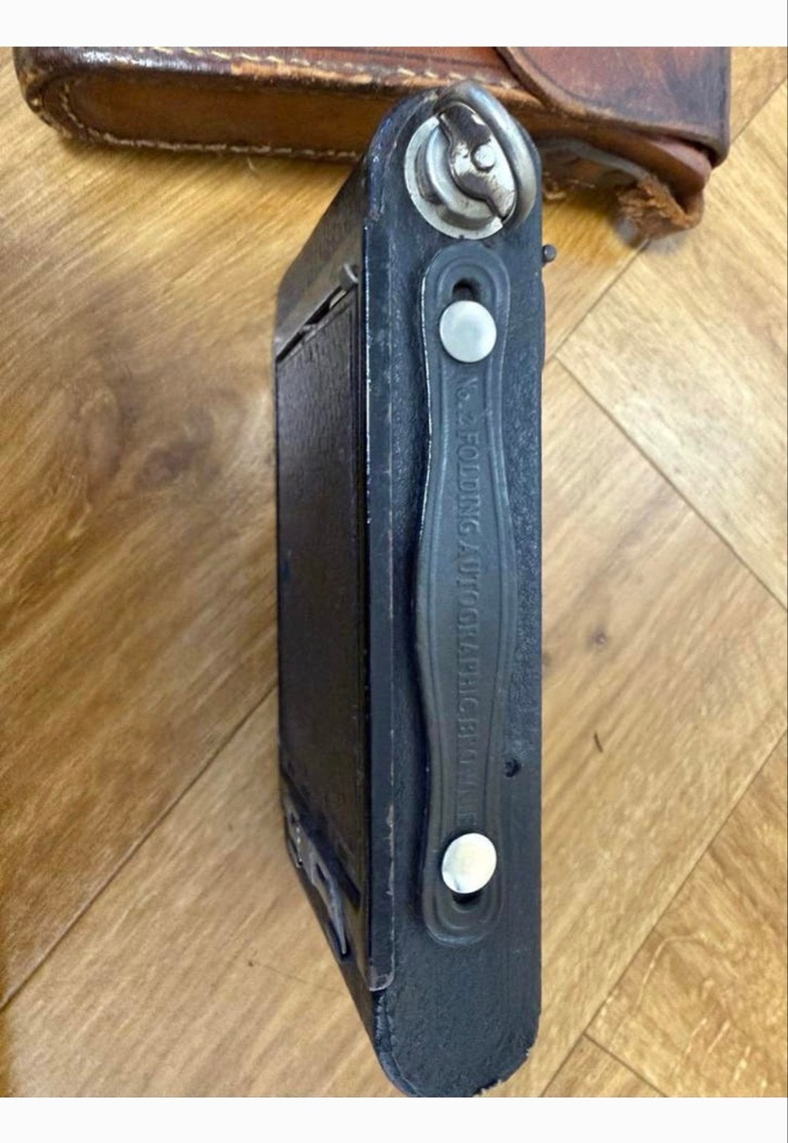 Antieke Kodak Folding Camera A120 met Leren Etui, Verzamelen, Ophalen of Verzenden, Voor 1940, Fototoestel