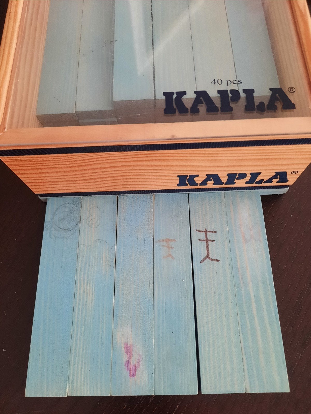 Kapla blokken 40 stuks - blauw, Ophalen of Verzenden, Gebruikt, Overige merken