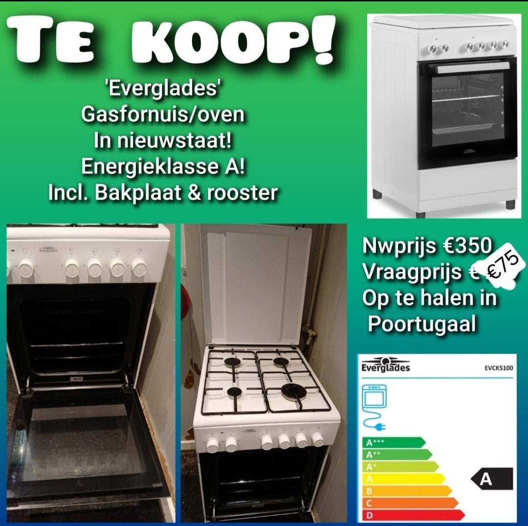 gasfornuis ., Witgoed en Apparatuur, Ophalen, 4 kookzones, Zo goed als nieuw, Vrijstaand