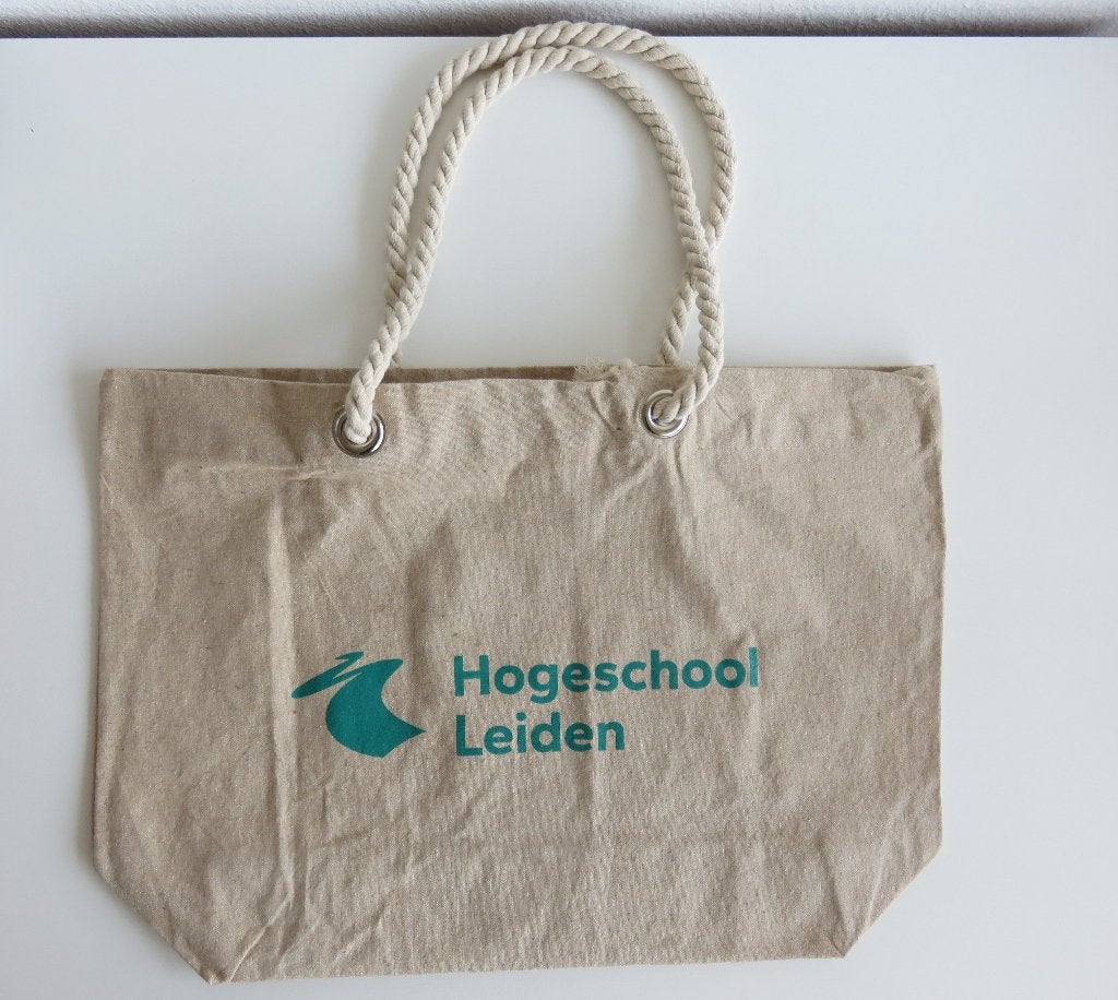 Shopper canvas tas strandtas Hogeschool Leiden, Ophalen of Verzenden, Nieuw, Beige, Shopper