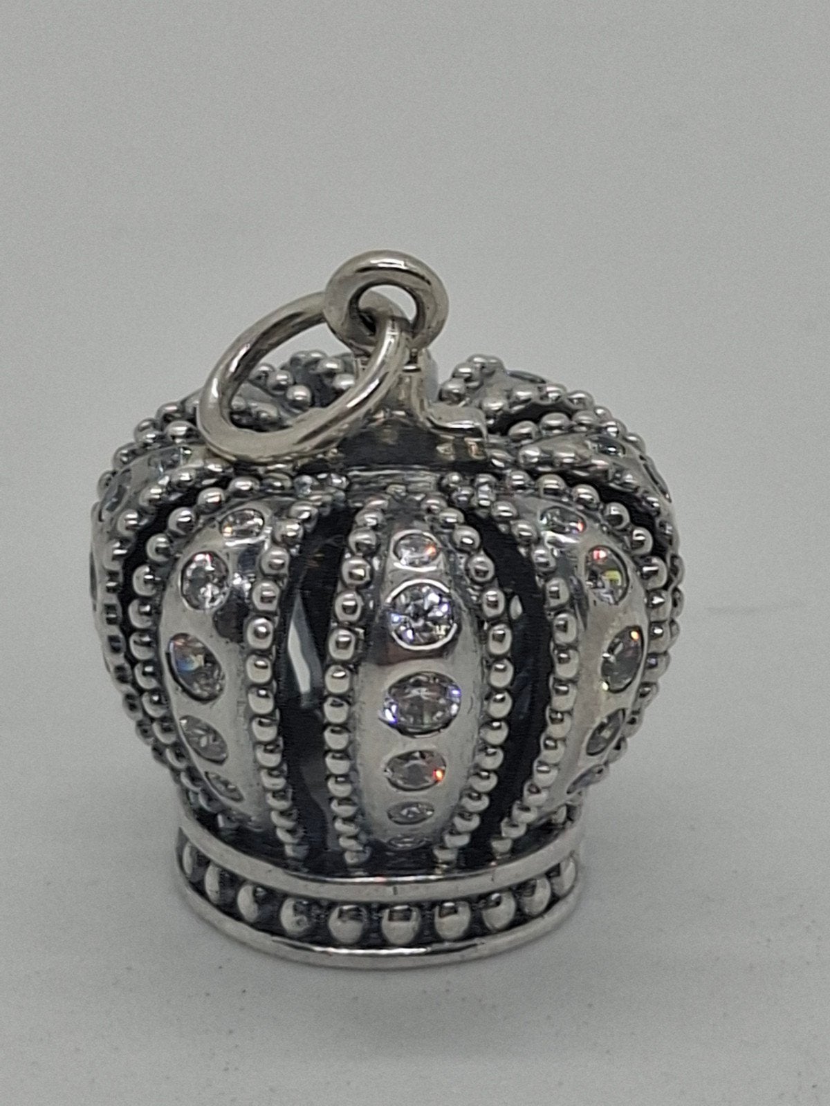 Pandora Royal Crown Hanger Zilver met Zirkonia (Retired), Ophalen of Verzenden, Zo goed als nieuw, Zilver, Zilver