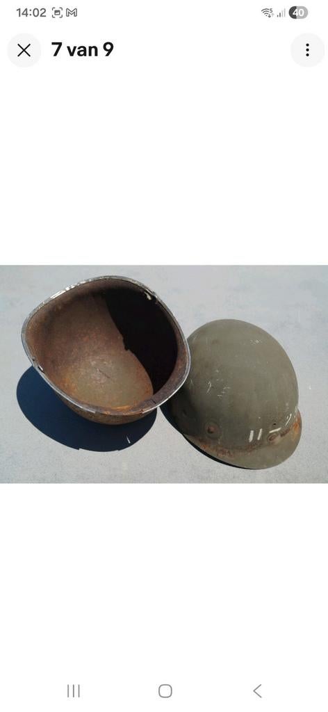 Vintage Amerikaanse M1 Helm - WOII Militaria, Verzamelen, Ophalen of Verzenden, Landmacht, Amerika, Helm of Baret