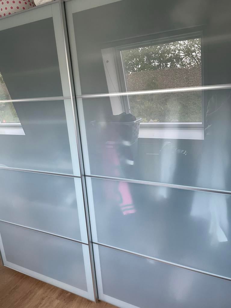IKEA Pax kast met glazen schuifdeuren, Huis en Inrichting, Kasten | Kledingkasten, Ophalen, Gebruikt, 200 cm of meer, 150 tot 200 cm