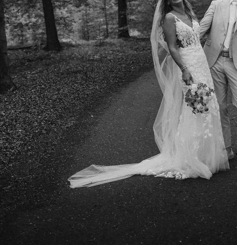 Prachtige trouwjurk (wedding dress) Diane legrand maat 38., Ophalen of Verzenden, Zo goed als nieuw, Wit, Trouwjurk